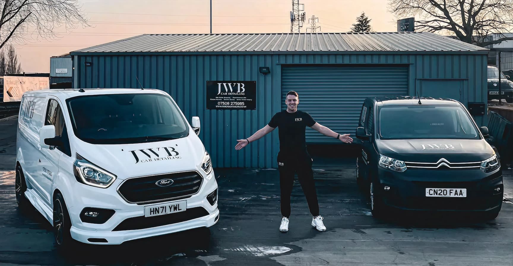 The JWB Car Detailing studio and mobile valeting vans in Colchester